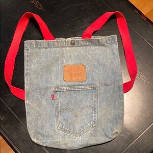 1970s Levi’s Jeans Book Bag Vintage Levi’s with Red Straps